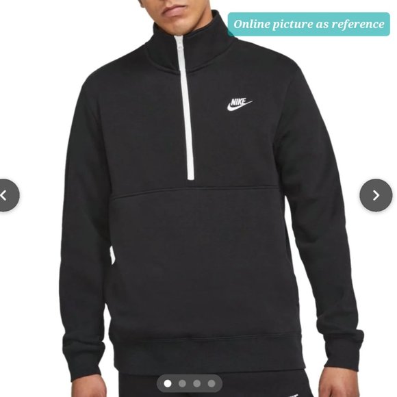 Nike Sweater Black 1/2-Zip Pullover- Medium - Picture 3 of 12